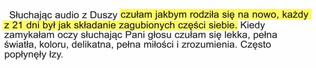 opinia po kursie Działania w Rytmie Duszy - grażyna a. adamska