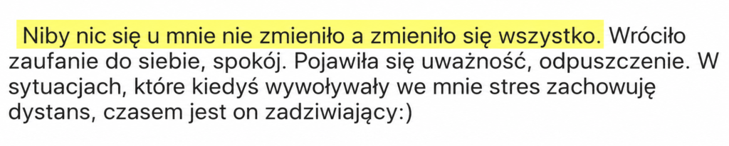 opinia po kursie Działania w Rytmie Duszy - grażyna a. adamska